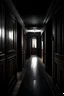 Placeholder: dark house corridor with no light with a cabinet