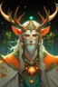 Placeholder: warm hair summer radiant warmth Eladrin Male antlers beard druid of the stars