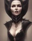 Placeholder: old evil queen in black leather gown, femme fatale, volouptous, busty, cleavage, angry, emperious, 8k resolution concept art portrait by Greg Rutkowski,