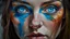 Placeholder: face blue eyes expressionist makeup multicolor hyperrealism