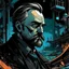 Placeholder: Best quality, masterpiece, ultra high definition,Futuristic, cyberpunk, Friedrich Nietzsche,Comic style