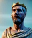 Placeholder: Ultra Realistic image, roman sculpture, marble deluxe material, Lionel Messi, gold Laurel crown model, miguel angel style, chisel style, emperador, waist up portrait, cinematic lighting, God light, god rays, 4k resolution, smooth details, ornate details, soft lighting, unreal engine 5, sky background.