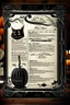 Placeholder: vintage cafe menu, Halloween, black cat