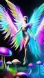 Placeholder: psychedelic angel flying in a magic forest full of coloured mushrooms, fluorescent, ultra detailed, photorealistic, Android Jones style