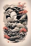 Placeholder: Create a captivating modern 2d Japanese tattoo design for print , using the elegant influences of japan art style, for print, dynamic elements from fashion and design, and bold Japanese art aesthetics, framing centered in the center, distanced from the edges of the paper perimeter, perfect anatomy, bauhaus, Divine Proportion,