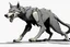 Placeholder: wolf, full body, attacking, profile ,comic book, gray background,