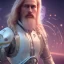 Placeholder: Full body ,Beautiful cosmic man, blue eyes, long blond hair, cosmic suit, galactic backdrop, soft lighting, hyper realistic, unreal engine 5, 16k