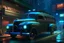 Placeholder: aN old 1952 GMC suburban cary all, WAGON,car in a cyberpunk city with a lot of light letters blade runner style