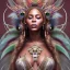 Placeholder: Beyoncé, woolitize, rusty metal, feathers, Dryad, fae, sidhe, ominous, nature, plants, wildflower, facepaint, dnd character portrait, intricate, oil on canvas, masterpiece, expert, insanely detailed, 4k resolution, retroanime style, cute big circular reflective eyes, cinematic smooth, intricate detail , soft smooth lighting, soft pastel colors, painted Renaissance style