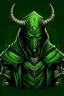 Placeholder: Horned Hooded Armored Man Green Magic