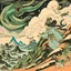 Placeholder: An alien queen controlling the planet painted by Katsushika Hokusai