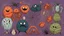 Placeholder: many creepy crawly halloween creatures spiders webs colorful creatures of every kind