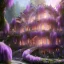 Placeholder: a magical flower wisteria house in the woods, pink vertical, sharp, vines, candlelit, endor, ornate, elegant, highly detailed, artstation, concept art, smooth, sharp focus, illustration, 8k, splash art, wallpaper, key visual