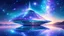 Placeholder: spaceship cosmique, costructions futuristes transparents, precieuse, brillante, etoilé, lumière des etoiles , sentier cosmiques, Belle nature de pierres précieuses scintillantesturquoise, lilas, bleu, éclatant de mille étoiles. Reflets chatoyants, refractions magiques, dansent et jouent, chemins brillantes, cosmiques, lumière cristalline, les formes captivantes se révèlent, Un monde de féerie, ciel bleu, vaisseau de lumiere, transcendante.