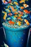 Placeholder: Fishes abstract in a bucket