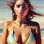 Placeholder: fullbody portrait of voluptuous atletic beautiful young Ana de Armas in bikini Joaquín Sorolla style