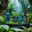 Placeholder: Star Trek: Infinity - Action Figures in a away mission diorama in the jungle