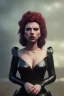 Placeholder: Scarlett Johansson as evil queen in black leather gown, cleavage, angry, stern look unreal 5, octane render,cinema4d, dynamic lighting, dramatic lighting, 4k, redshift render, highly detailed, hyper realistic