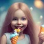 Placeholder: cute, adorable, smiling girl eating ice cream, candies flying all around her, Pixar, disnet, cinema lighting, gaming, 8k, magic, love --q 1 --v 4 mdjrny-v4