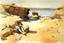 Placeholder: Sunny day, rocks, arid land, winslow homer watercolor paintings