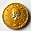 Placeholder: view of the word, Samarrrai , on a gold coin ,with picture of , man head in the middle of the coin 2024