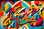 Placeholder: ارسم لوحة فنية زخرفة الحروف العربية وأشكال هندسية بألوان فلاش