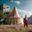 Placeholder: Ultra realistic circus scene. Super stronger man, waist up view, Wes Anderson style, happy, bubbles, highly detailed, concept art, unreal engine 5, god rays, ray tracing, RTX, lumen lighting, ultra detail, volumetric lighting, 3d, finely drawn, high definition, high resolution.