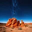 Placeholder: Fantastic mineral constructions and multicolored concretions under a sparkling sky in a desert panorama, reminiscent of the fiery expanses of Arizona