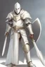 Placeholder: Knight wearing white armor and white cape with white face mask, holding a greatsword
