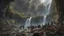 Placeholder: a pile of rotting zombies at the foot of a 3.000 feet high waterfall. fantasy setting, horror. exquisite realism, a masterpiece, fantasy concept art, dynamic lighting, hyperdetailed, intricately detailed, deep color, Unreal Engine, volumetric lighting, Epic cinematic brilliant stunning intricate meticulously detailed dramatic atmospheric maximalist digital matte painting