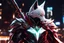 Placeholder: Spawn in 8k anime realistic drawing style, white fox them, close picture, rain, neon lights, intricate details, highly detailed, high details, detailed portrait, masterpiece,ultra detailed, ultra quality
