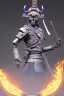 Placeholder: Futuristic Neon crystal skeleton samurai smoke glass fire water