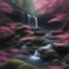 Placeholder: Generate a dreamy forest scene with ancient, moss-covered trees and soft, dappled sunlight filtering through the leaves. Include a hidden waterfall cascading into a crystal-clear pool."pool."nightlife."clouds."overhead."and pink."
