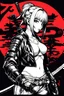 Placeholder: anime girl, Ronin, design for shirt, in the style of Masamune Shirow