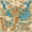 Placeholder: Ernst Haeckel inspired natural history atlas plate, newly discovered butterfly species, wings entirely formed from translucent skeletonized leaves with authentic botanical venation replacing butterfly wing membranes, perfectly symmetrical morphology, scientifically documented specimen, nineteenth century scientific engraving, ultra fine ink linework, delicate cross hatching, restrained watercolor on aged ivory paper--ar 4:5 --raw --v 7 --stylize 170 --profile unnntwo --profile o5l6gpf --profile