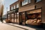 Placeholder: bakery from the outside,sun is shining, in the style of wouter gort