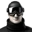 Placeholder: Avatar of a man wearing a black half ski mask and aviator glasses