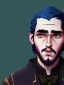 Placeholder: Portrait of a 30 year old strange gay wizard like John Snow