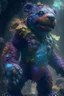 Placeholder: Humanoid teddy bear dinosaur guardian alien,FHD, detailed matte painting, deep color, fantastical, intricate detail, splash screen, complementary colors, fantasy concept art, 32k resolution trending on Artstation Unreal Engine 5