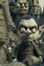 Placeholder: mr bean as goblin kid among other goblins in stone castle, 4 k, trending art, depth of field