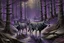 Placeholder: A purple forest with wolves painted by Zhang Lu