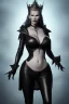 Placeholder: Kim Basinger as evil queen in black leather, busty, cleavage, curvy, angry, stern look. character design by cory loftis, fenghua zhong, ryohei hase, ismail inceoglu and ruan jia. unreal engine 5, artistic lighting, highly detailed, photorealistic, fantasy