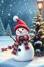 Placeholder: Christmas snow man cute character