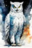 Placeholder: ink wash and watercolor full body illustration of a hybrid Snowy Owl girl with highly detailed feathers and facial features in the comic book style of Bill Sienkiewicz and Jean Giraud Moebius, with a fine art aesthetic, highly detailed , 4k UHD cinegraphic quality