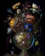 Placeholder: an ultra 8k detailed painting of many different types of steampunk flowers in a steampunk crystal vase by John Constable, Rachel Ruysch, generative art, intricate patterns, colorful, photorealistic