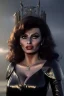 Placeholder: young sophia loren as evil queen in black leather, angry, stern look, volumetric lighting, particales,highly detailed,cinematic, deep colours,8