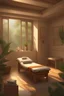 Placeholder: Massotherapy massage room provides an environment of relaxation and harmony. calm mood. photorealistic, mesmerizing, beautiful, cgsociety, artstation trending, oil painting by greg rutkowski, by artgerm, by wlop