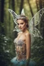 Placeholder: Gorgeous Real Photography Beautiful Super Model European woman dressing Beautiful Lady Fairy with straddle wings,diamonds jewelry,wonderland background,close-up portrait