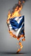 Placeholder: Hyper realistic burning israel flag