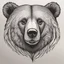 Placeholder: funny bear head from profile, extreme low detail sketch with strong contrast, monochromatic outline stamp